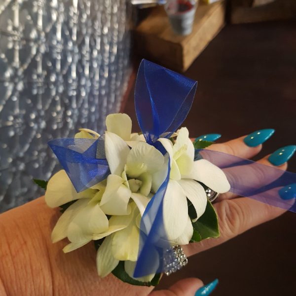 Petite orchid wrist corsage