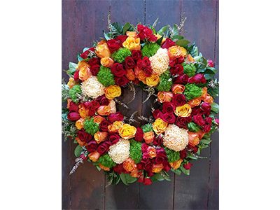 A Yellow, Green and Red Tribute Wreath